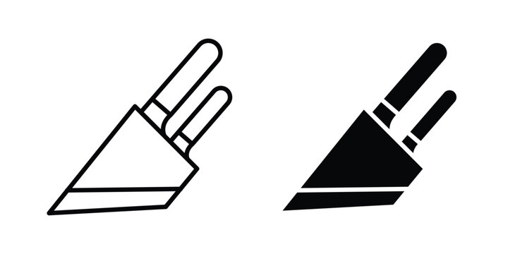 Kitchen knife block icon design. Black outline pictogram