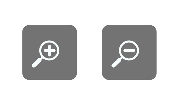 Zoom in and zoom out magnifying glass icons for modern user interface design systems
Minimal search and scale control buttons for mobile apps websites dashboards and software UI