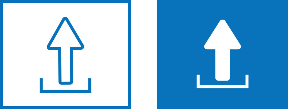 File upload icons.  Arrow markers design.  Document transfer and publish symbols. Content sharing and data export symbol. Upgrade sign.
