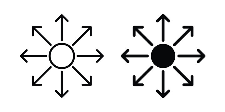 Outsourcing icon design. Black outline pictogram
