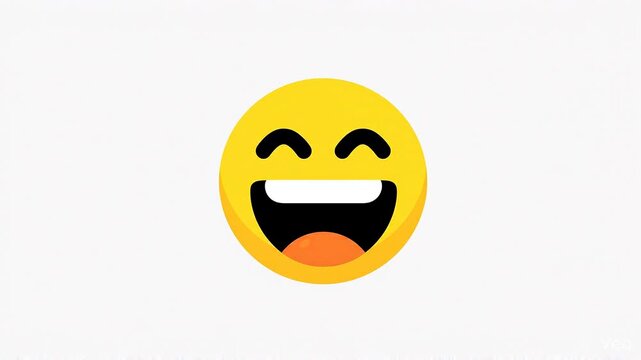 Animated Laughing Emoji Motion Icon on White Background