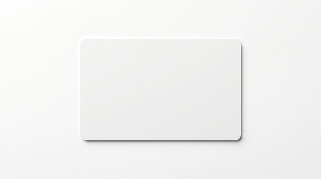 Blank white plastic card isolated on white background