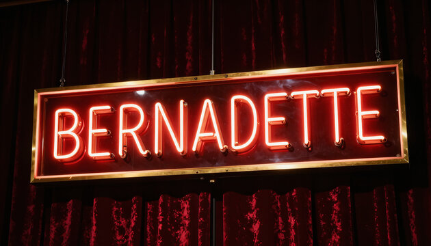 Bernadette Leuchtschrift im Rahmen