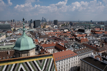 Fototapeta premium Vienna cityscape with St Stephen's Cathedral and modern skyline
