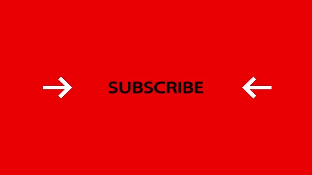 4K animated YouTube subscribe button on vibrant red background for social media call to action