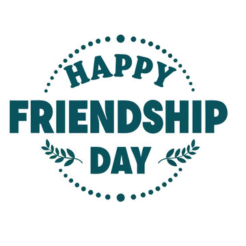 Elegant Friendship Day Badge with Floral Decorative Elements