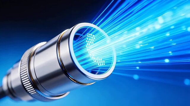 Metal connector on blue gradient background