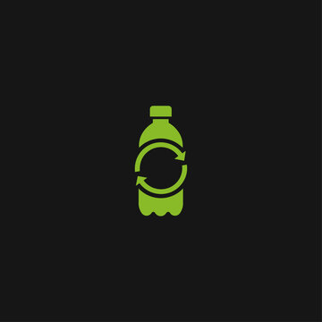 Green Recycle Plastic Bottle Icon &ndash; Eco Friendly Packaging Concept