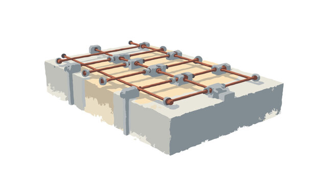 Concrete rebar reinforcement grid tie wire detail