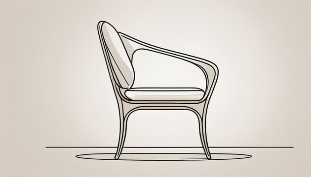 simple continuous line drawing of a commode chair in minimalist style