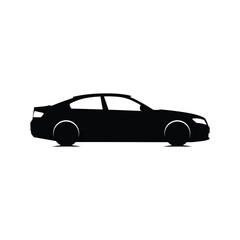 Fototapeta premium Sedan car silhouette on a white background isolated vector illustration