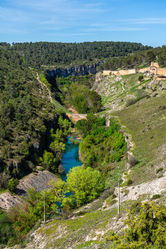 Scenic sight in Alarcon, beautiful village in the province of Cuenca, in the Castilla La Mancha region of Spain.