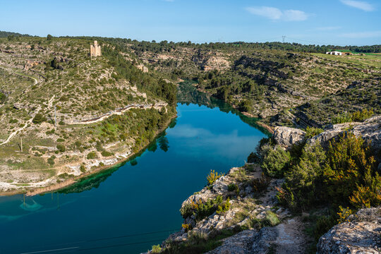 Scenic sight in Alarcon, beautiful village in the province of Cuenca, in the Castilla La Mancha region of Spain.