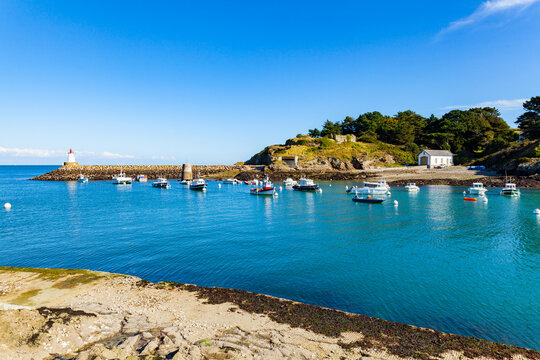 Port of Sauzon in France on the island Belle ile en Mer in the Morbihan