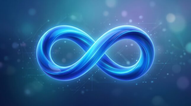 Abstract Blue Infinity Symbol Symbol Blue Abstract Glow Design Vector Background. Concept featuring symbol, blue, abstract, glow, design for professional commercial design.