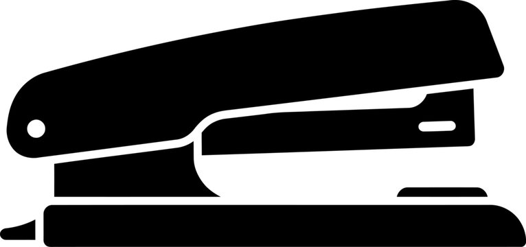 Black stapler icon in silhouette style