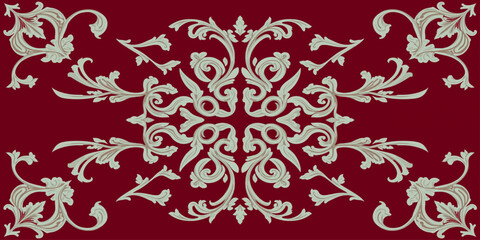 seamless vintage floral pattern featuring antique gold ornaments and damask swirls on an elegant textile texture for sophisticated wallpaper art and retro fabric design © RazuAhmed