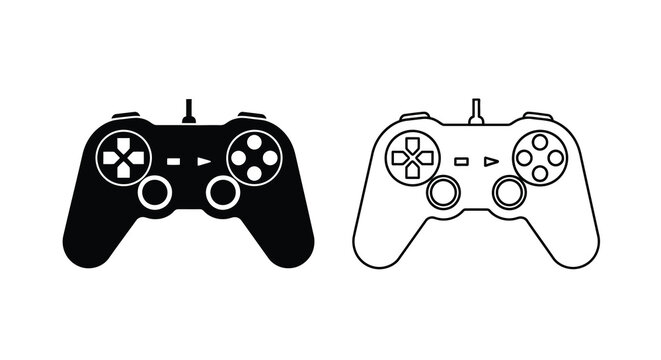 video game controller icons black and white