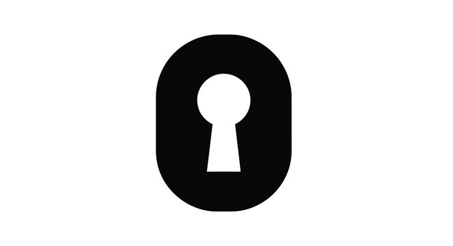 keyhole icon on black oval shape high quality