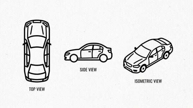 Car in different views shown.