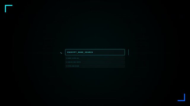 Futuristic Digital Interface Scene with Loading Bar Animation in Dark Tech Style Video
