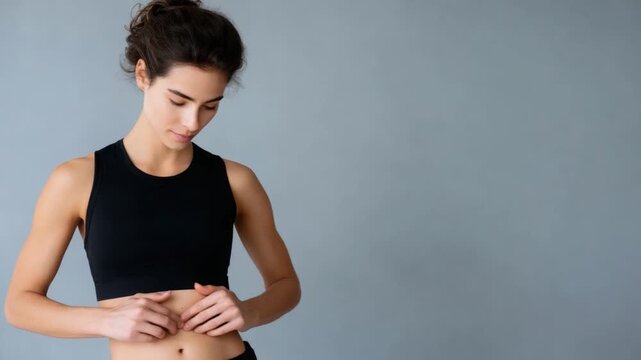 This video features a stylish young woman in a black top. She expresses confidence while interacting with her surroundings. A modern take on self-exploration and elegance. AI
