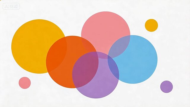Colorful circular patterns on white background