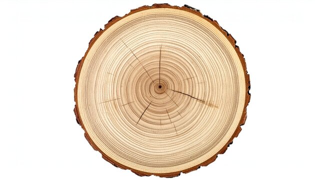 Annual growth rings on a wooden log cross-section, showing texture and natural patterns