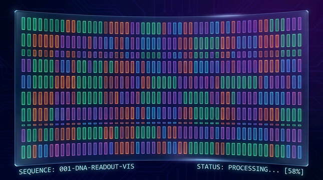 Digital binary code matrix with colorful pixels
