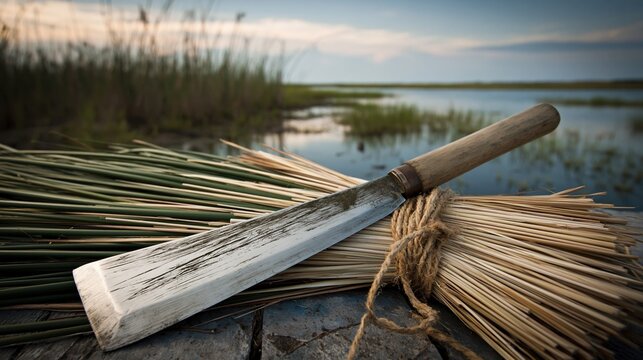 Tranquil Scene of Tools and Nature