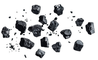 Floating Asteroids and Space Rocks Isolated on White Background © rissart