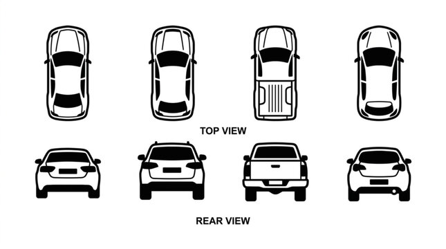 Car Vehicle Automobile Different Views.