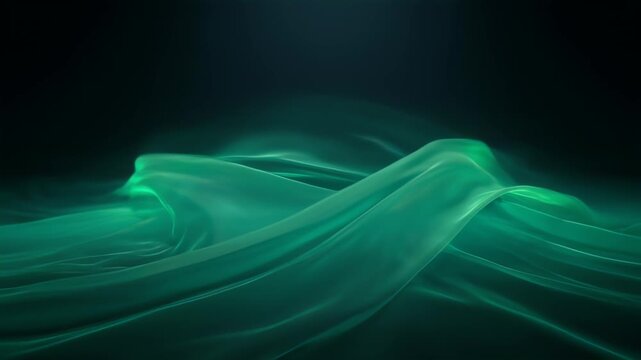 Ethereal fluid digital art background shimmering teal waves motion graphics concept