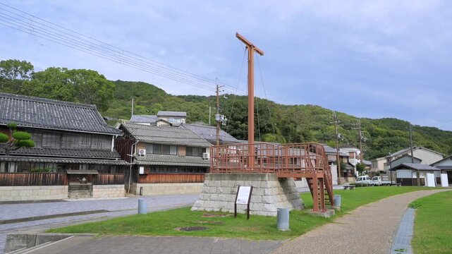 赤穂坂越 とうろん台と家並み