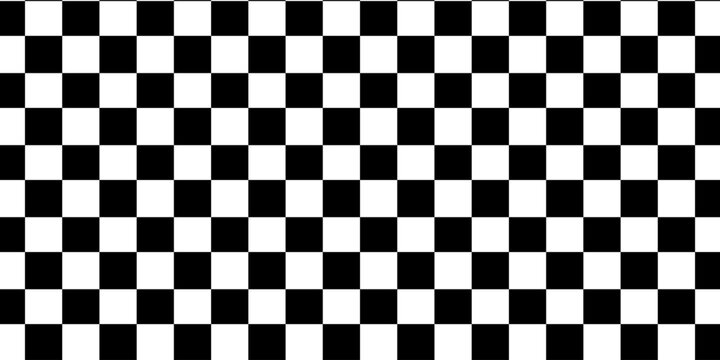 Checkerboard, chessboard, checkered plane in angle perspective. Tilted, vanishing empty floor.
