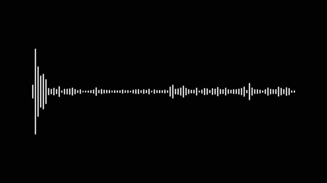 Dynamic audio waveform spectrum, white equalizer animation, green sound pulse effect, black background music bars, futuristic digital visualizer motion graphics loop,digital music overlay