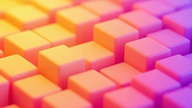 Gradient cubes from yellow to purple