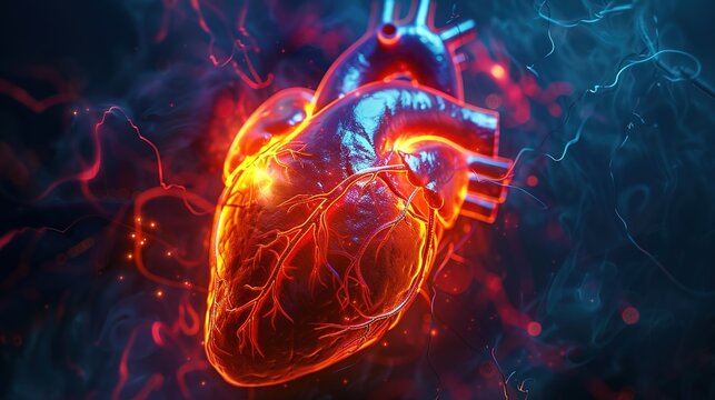Angina Pectoris heart disease medical concept, chest pain and coronary artery disorder, cardiovascular system problem, myocardial ischemia, heart attack risk, human circulatory system anatomy