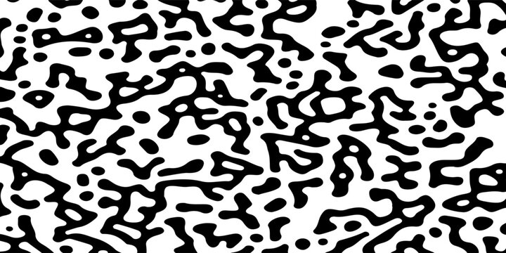 Black and white circular turing pattern. Rustic pattern for modern ethnic background. Vector Format Illustration