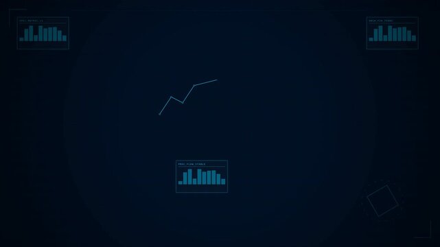 Dynamic Motion Graphic Animation Showcasing Graphs and Data Visualizations in a Futuristic Digital Environment Video