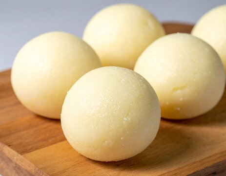 Soft and spongy rasgullas soaked in sweet sugar syrup delight every bite.
