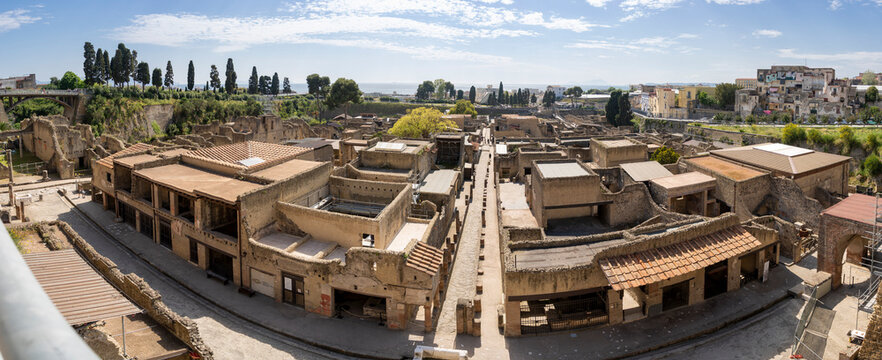 Herculaneum Ancient City view that Roman town buried in the eruption of Mount Vesuvius of Italy