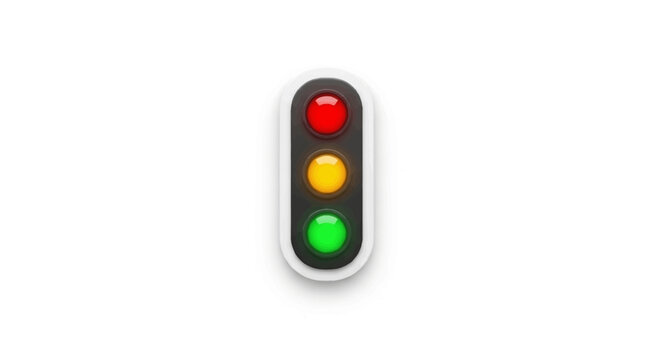 Traffic Light Signal With Three Lights.