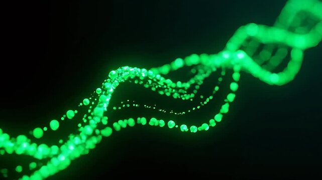 fluorescent green wave on black