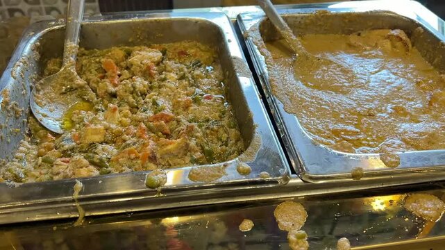 Mix vegetable and butter paneer served in a wedding in India