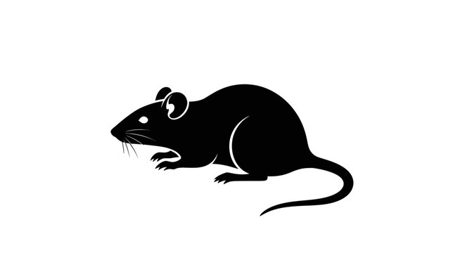 Black silhouette of a mouse rodent.