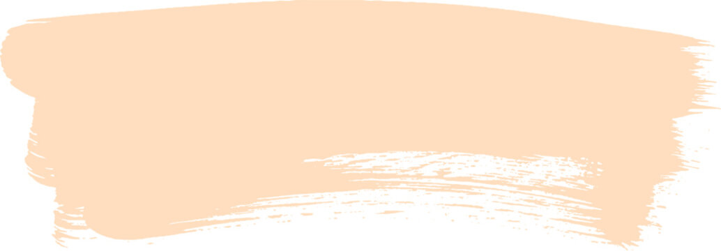 Soft peach paint smear with brush stroke white background graphic element color splash paint texture hand textured horizontal abstract background creative isolated cosmetics