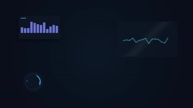 Futuristic Data Analytics Motion Video with Dynamic Graphs and Interactive Charts for Tech Presentation