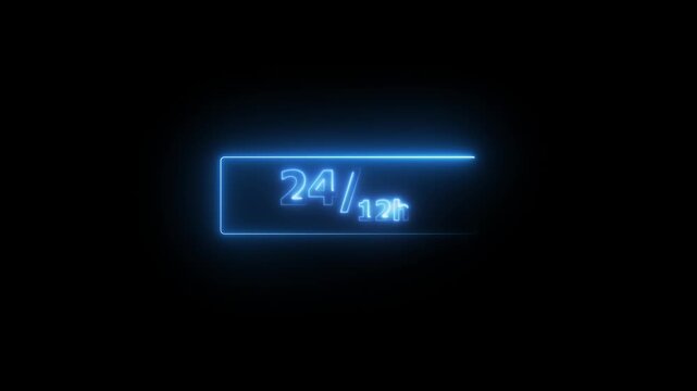 glowing line 12 hours timer. 