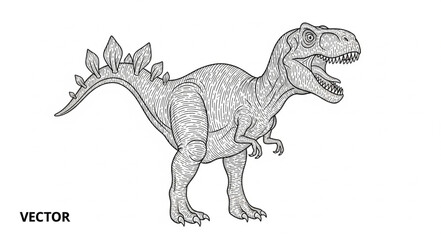 Detailed illustration of a dinosaur. © Refa